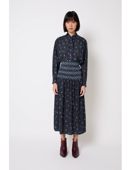 Falda Nido Greca Azul