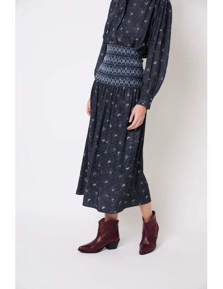 Falda Nido Greca Azul