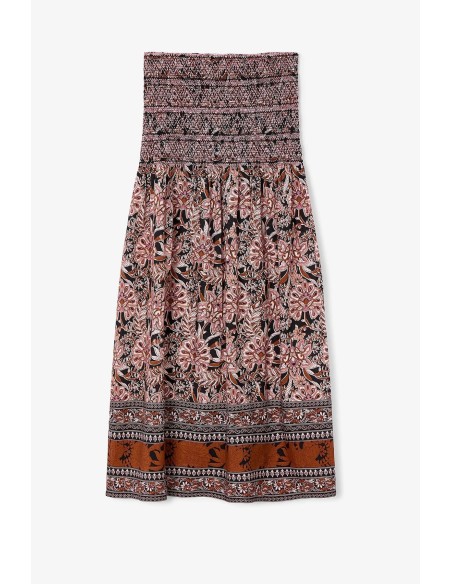 Falda Nido Greca Camel