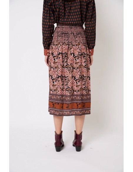 Falda Nido Greca Camel