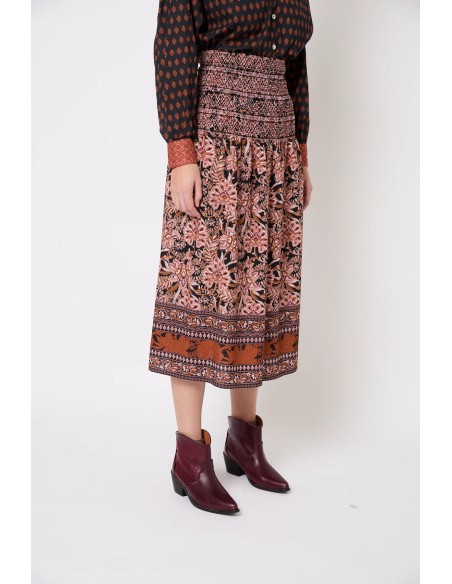 Falda Nido Greca Camel