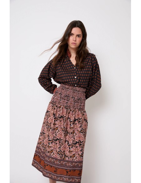 Falda Nido Greca Camel