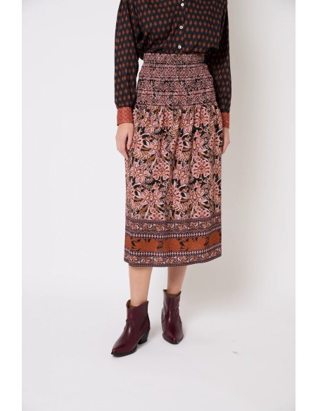 Falda Nido Greca Camel