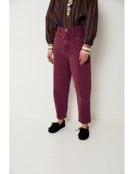 Jeans Corse Tachas Burgundy