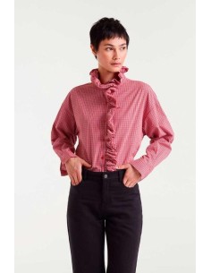 Camisa Cuadros Volante Rojo