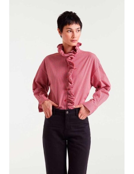 Camisa Cuadros Volante Rojo