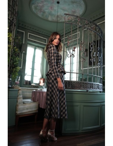 Falda Tena Cuadros Marino