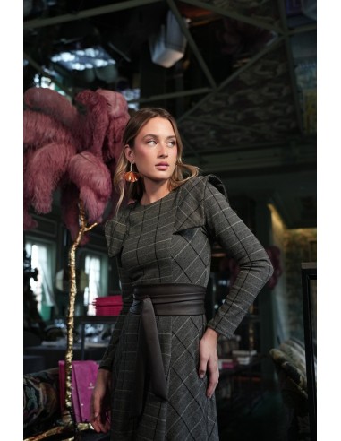 Vestido Casilda Solapa Marron