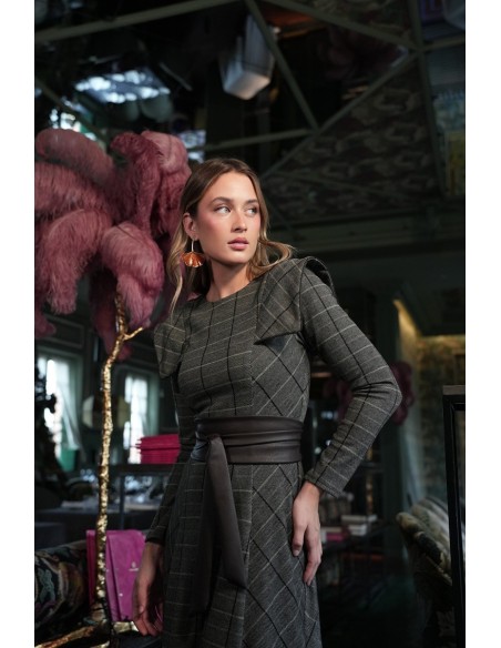 Vestido Casilda Solapa Marron