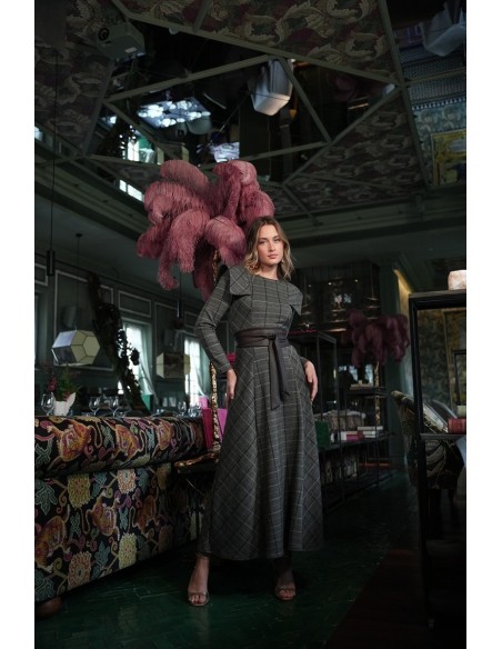 Vestido Casilda Solapa Marron