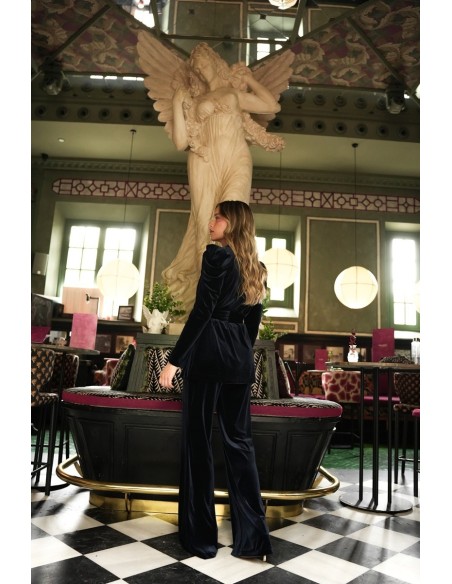 Traje Amber Tercipelo Azul