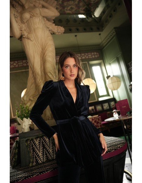 Traje Amber Tercipelo Azul