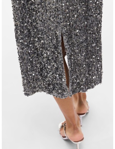 Vifaith Midi Sequin Skirt Poppy_sed