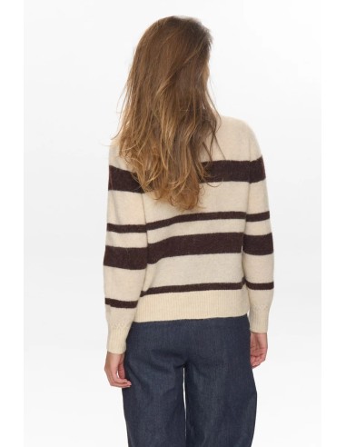 Jersey Nuriette Wide Stripe Black/coffee