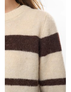 Jersey Nuriette Wide Stripe Black/coffee 2