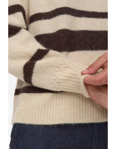 Jersey Nuriette Wide Stripe Black/coffee