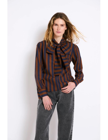 Blusa Lazo Rayas Azul