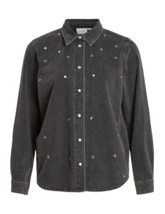 Vieyla Eyelet Denim Shirt Light_grey