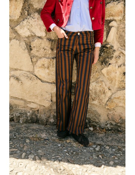 Jeans Monkey Rayas Marron