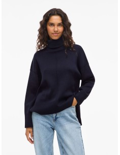 Viostria Rollneck Knitt Top Navy