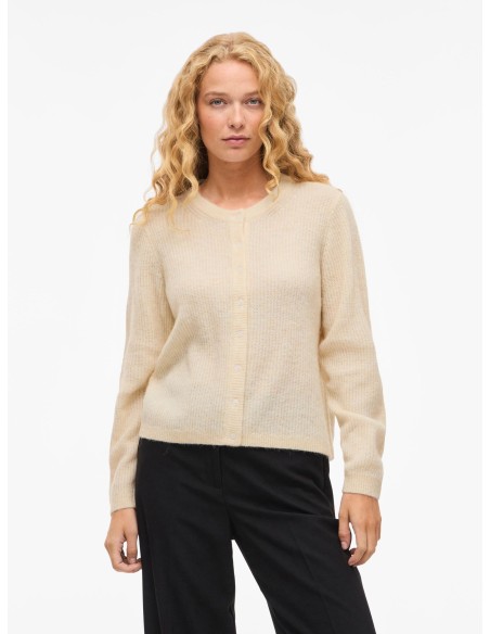 Vilory Oneck Knitt Cardigan Sandshell