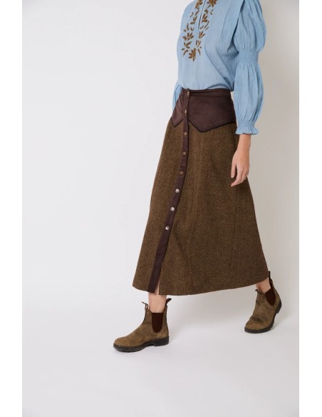 Falda Catalina Espiga Caqui