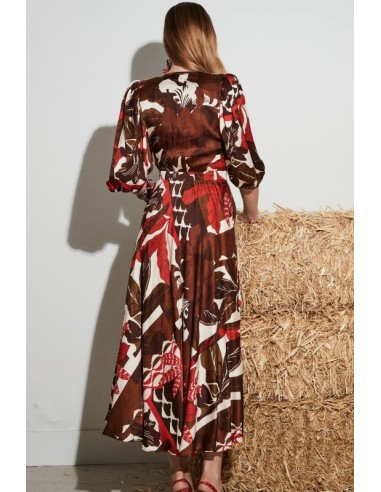 Ve-Miriam Vestido Nudo marron-coral