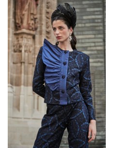 Ch-Merce Chaqueta hojas negro/azul