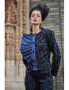 Ch-Merce Chaqueta hojas negro/azul 2