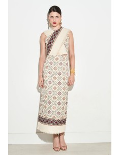 Fa-Rita Falda beige/burdeos