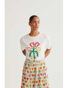 Camiseta M/C Tulipanes Blanco
