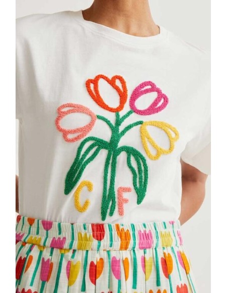 Camiseta M/C Tulipanes Blanco