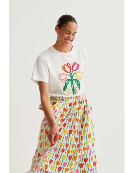 Camiseta M/C Tulipanes Blanco