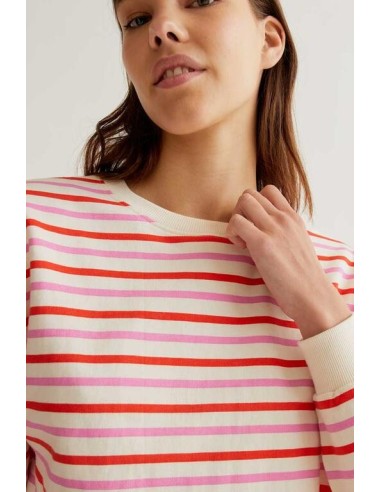 Sudadera Rayas Bicolor rosa/rojo