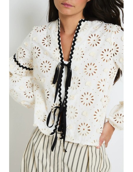 Blusa Cristina Troquelado Blanco