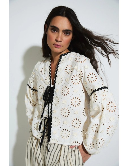 Blusa Cristina Troquelado Blanco