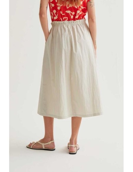 Falda Midi Ecru