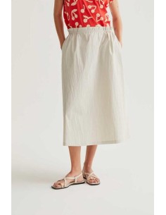Falda Midi Ecru
