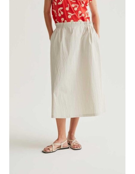 Falda Midi Ecru