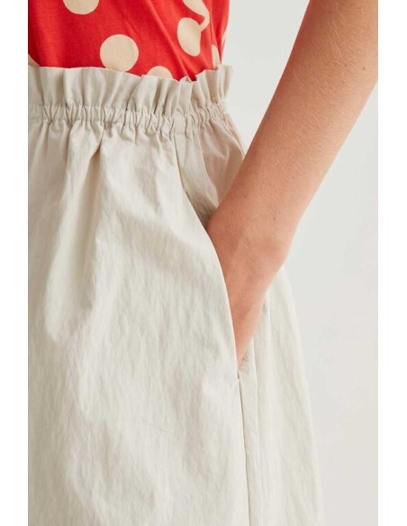 Falda Midi Ecru