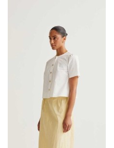 Top Botones Multi Blanco