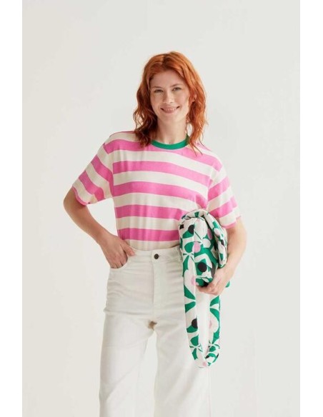 Camiseta rayas Pink Rosa