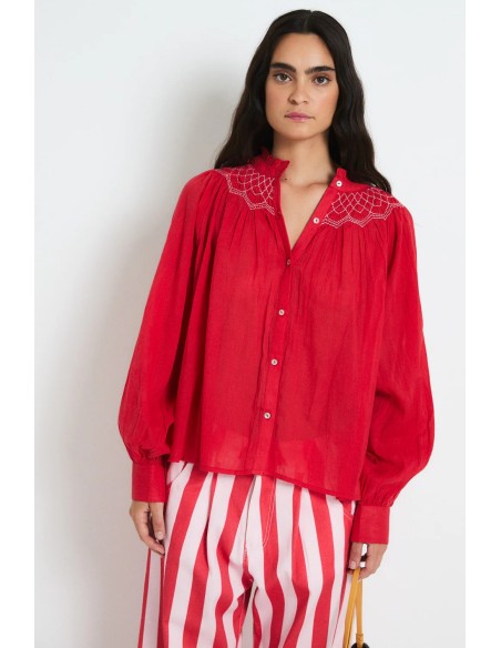 Blusa Tulipan Voile Rojo