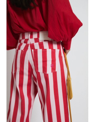 Jeans Boyfriend Barras Rojo