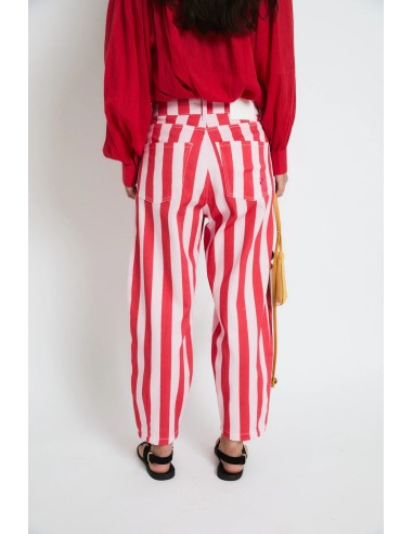 Jeans Boyfriend Barras Rojo