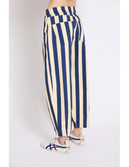 Jeans Boyfriend Barras Azul