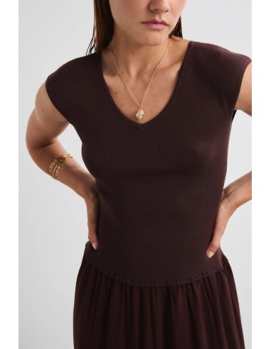 Vel Roshan Vestido Marron