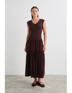 Vel Roshan Vestido Marron