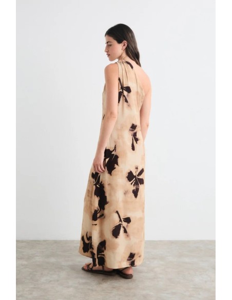 Vel Sharik Vestido asimetrico Marron