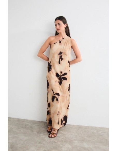 Vel Sharik Vestido asimetrico Marron